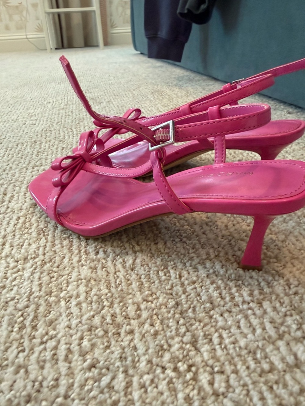 Marc Fisher Danzy Women's Bow Square Toe Dress Sandals in pink - Picture 2 of 4